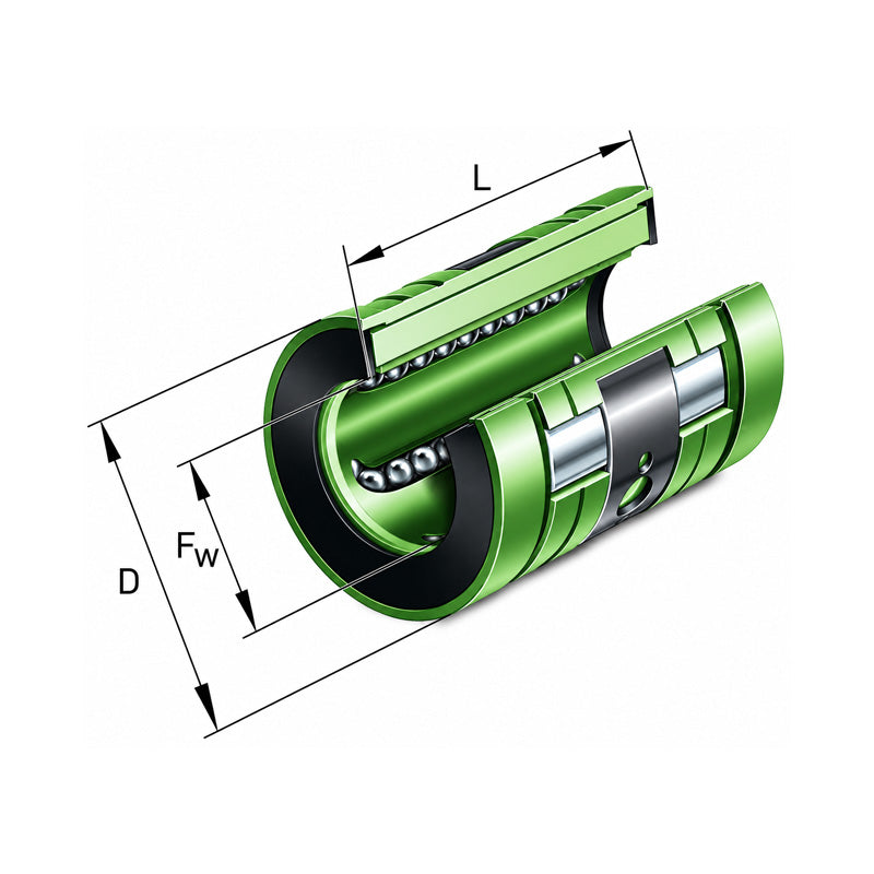 INA KNO25 Relubricatable Open Linear Ball Bushing 25x40x58mm
