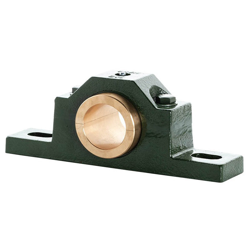 Major Brand LN35M Metric Split Cast Iron Two Bolt Pillow / Plummer Block Housing with 35mm Bore Gunmetal Bush Insert - Allow 3-4 Weeks