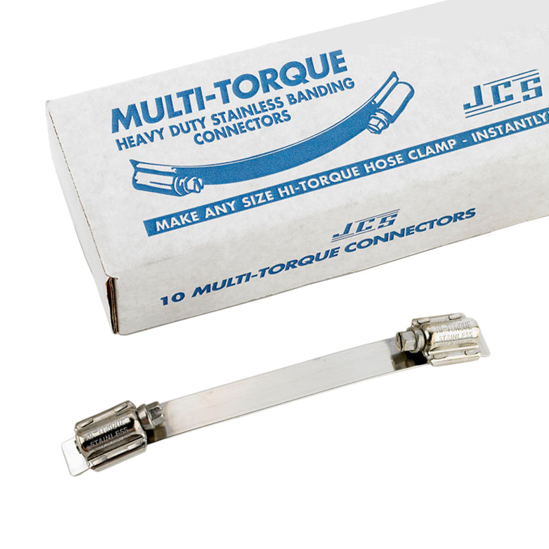 Pack of 10 - JCS MTJC300 316 Stainless Steel Multi-Torque 300mm Connectors for use with 16mm Banding 