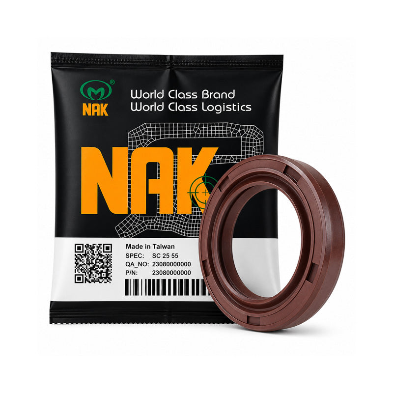 NAK 1.93x2.5x0.37 inch FKM Rubber Double Lip Rotary Shaft Oil Seal with Garter Spring TC - Allow 7-10 Days