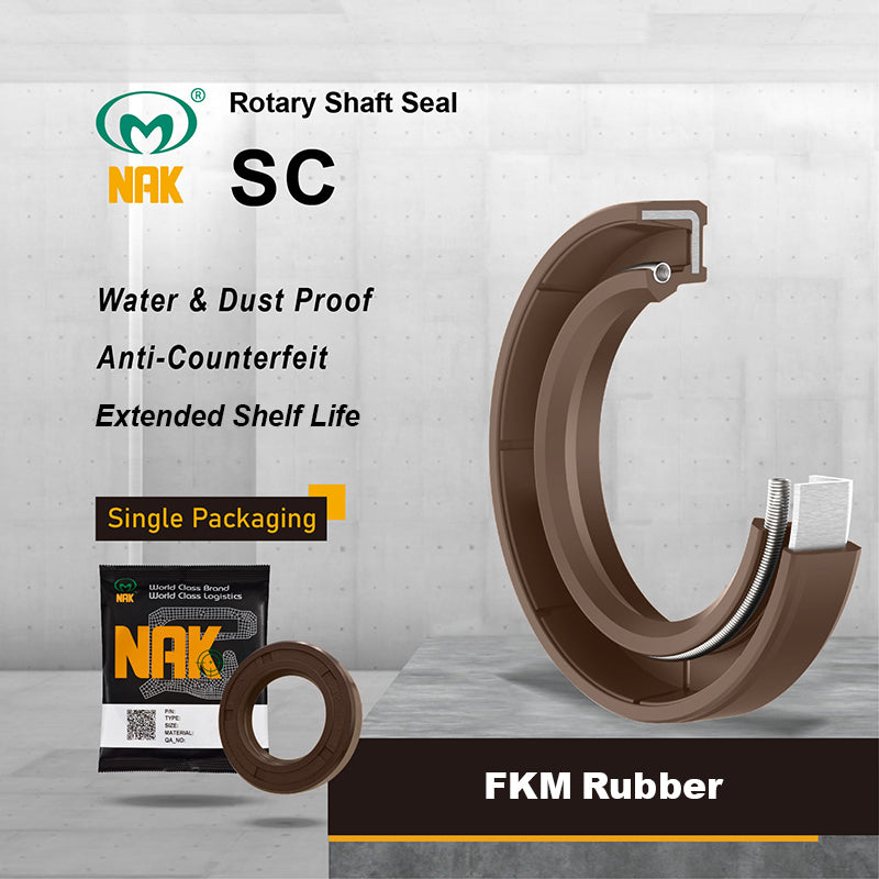 NAK 20x28x4mm FKM Rubber Double Lip Rotary Shaft Oil Seal with Stainless Spring TC