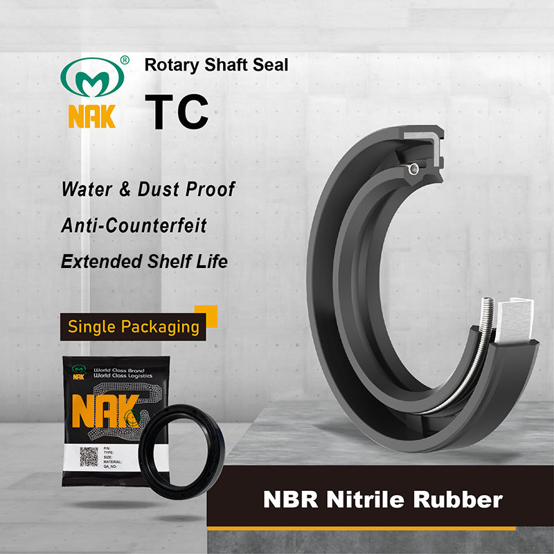 NAK 22x28x4mm Nitrile Rubber Double Lip Rotary Shaft Oil Seal with Stainless Spring TC