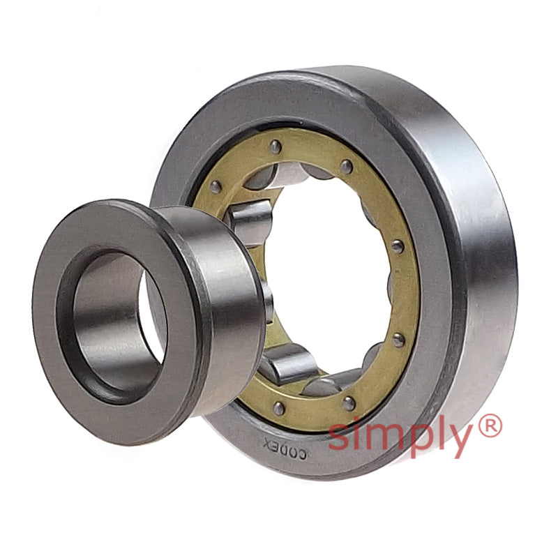 Codex NJ203EM Single Row Cylindrical Roller Bearing Extra Load Brass Cage 17x40x12mm