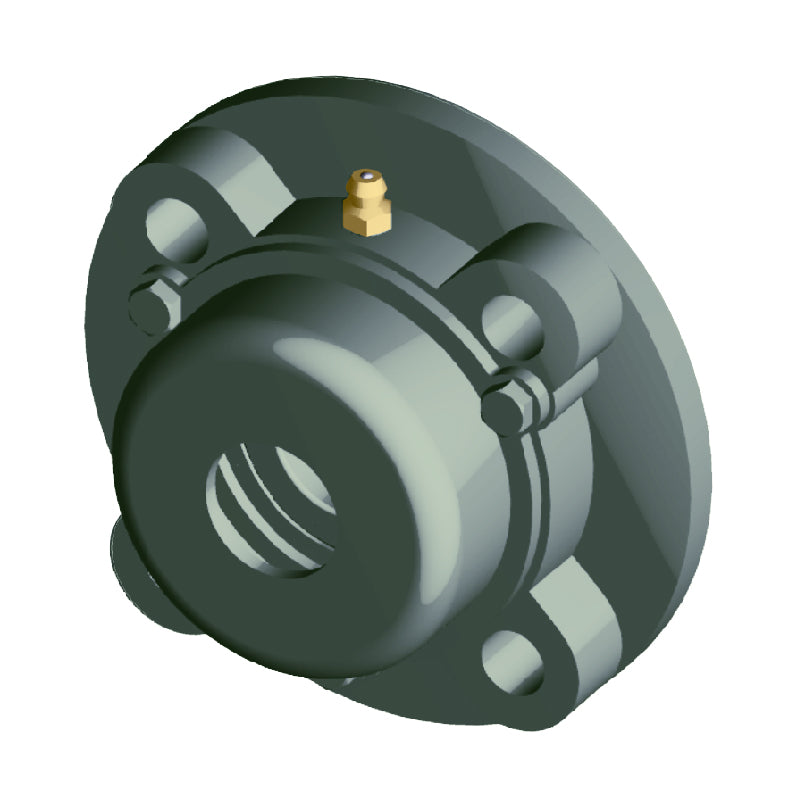NTN M-C-UCFC202-010D1 Imperial Four Bolt Cast Iron Round Flanged Housing with 5/8 inch Insert with Cast Iron Cover - Open Version - Allow 2-3 Days