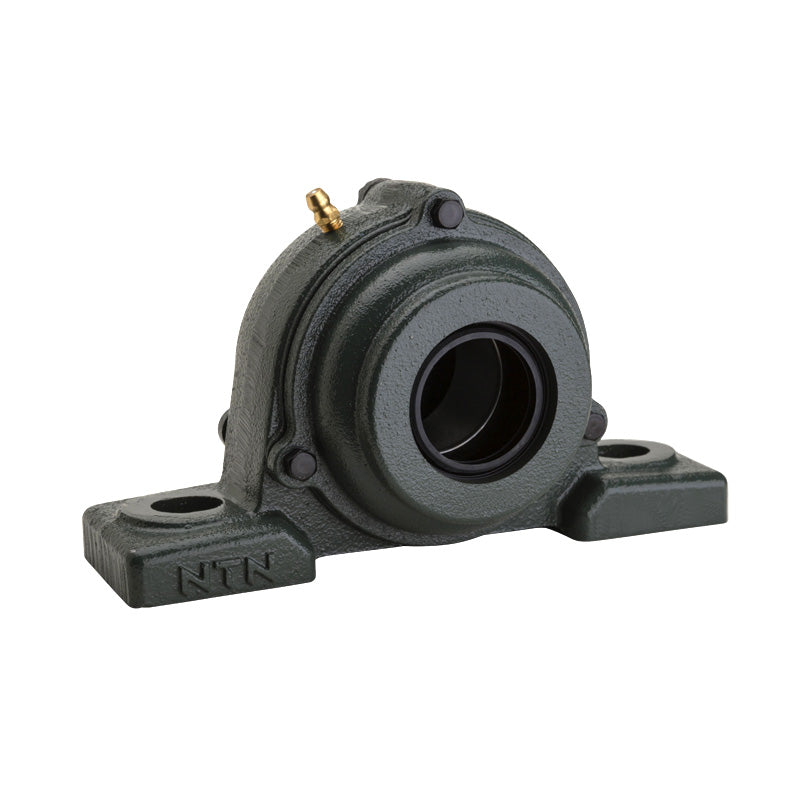NTN S-UCP208-109D1 Imperial Cast Iron Two Bolt Pillow / Plummer Block Housing with 1-9/16 inch Bore Insert with Steel Plate Cover - Open Version - Allow 2-3 Days
