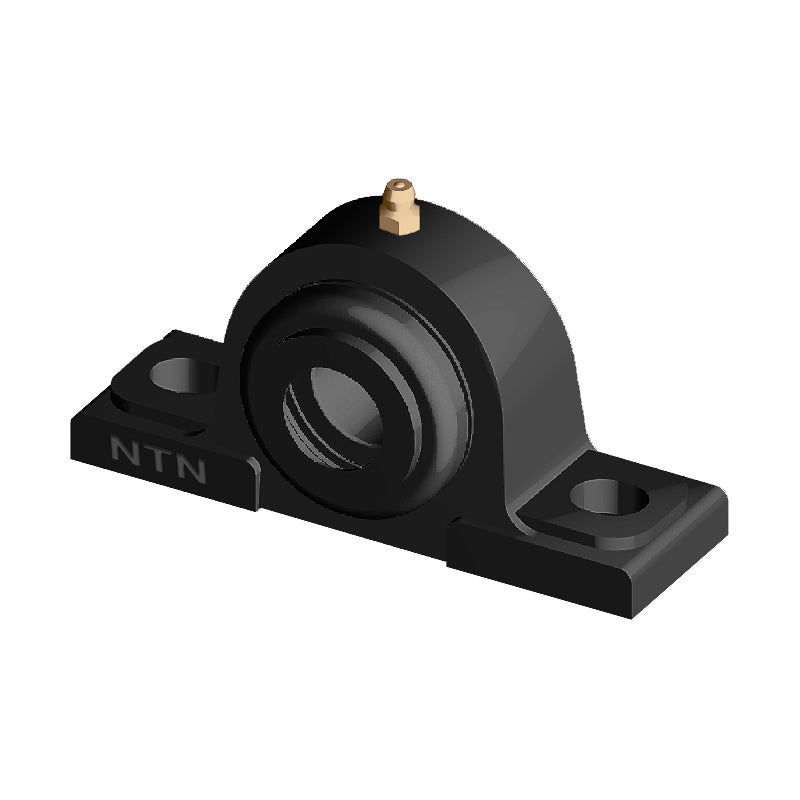NTN S-UCPX05-100D1 Imperial Cast Iron Two Bolt Pillow / Plummer Block Housing with 1 inch Bore Insert with Steel Plate Cover - Open Version - Allow 2-3 Days
