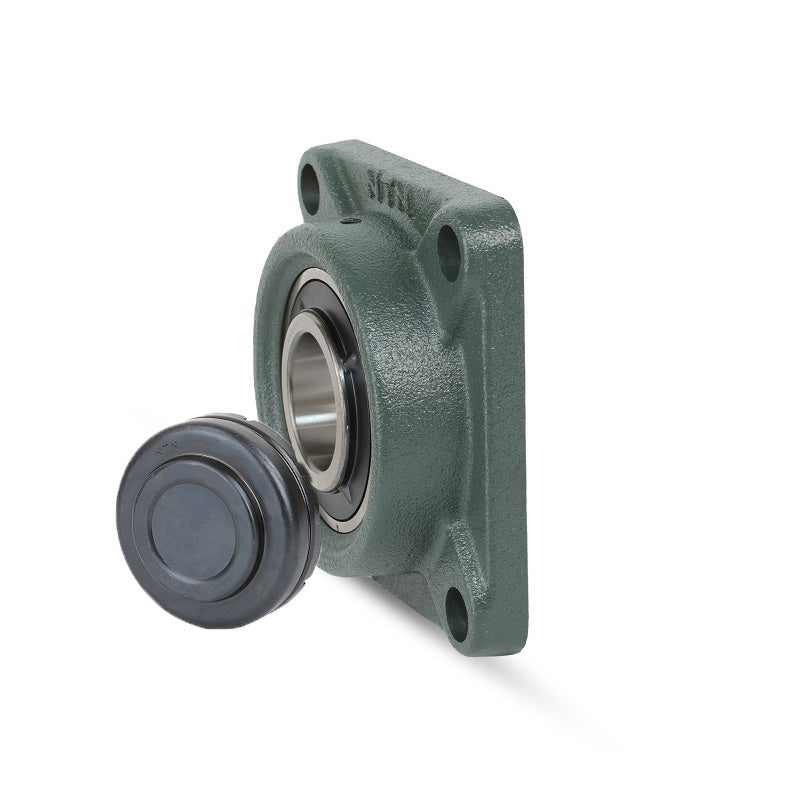 NTN SM-UCF210-114D1 Imperial Four Bolt Square Cast Iron Flange Housing with 1-7/8 inch Bore Insert with Steel Plate Cover - Closed Version - Allow 2-3 Days