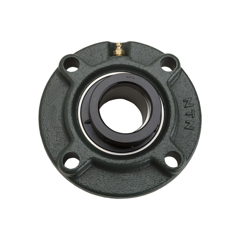 NTN M-UELFC209D1 Metric Four Bolt Cast Iron Round Flanged Housing with 45mm Eccentric Collar Insert - Allow 2-3 Days