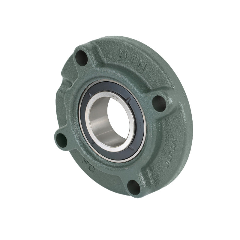 NTN UKFC207D1/HS2307 Imperial Four Bolt Cast Iron Round Flanged Housing Insert and Adaptor Sleeve Fits 1-1/8 inch Shaft - Allow 2-3 Days