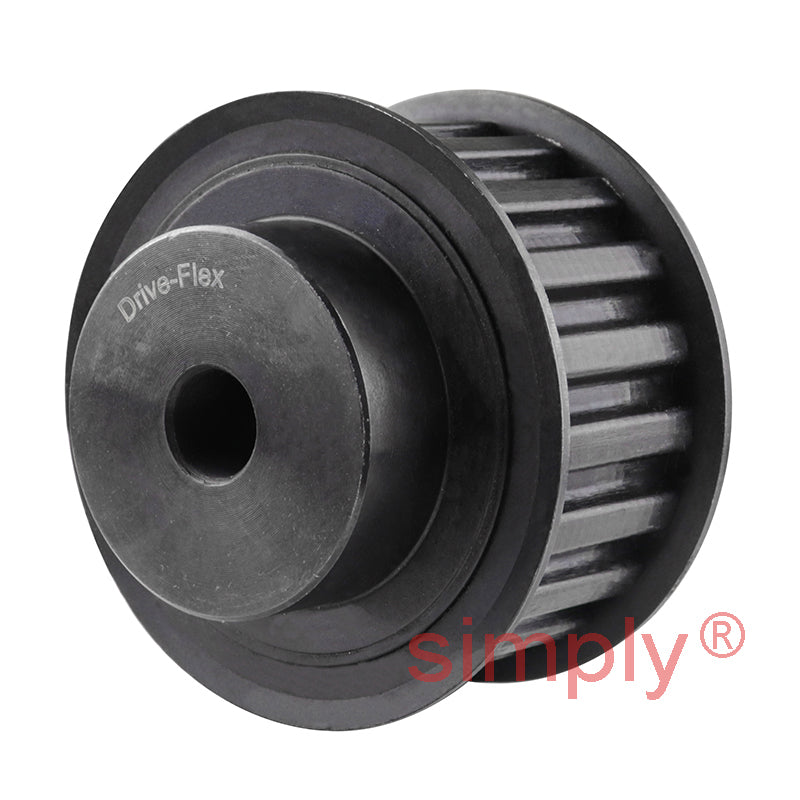 P18-L-050F - 3/8 inch Pitch 18 Tooth Flanged Pilot Bored Steel Timing Pulley for 1/2 inch Wide Belts