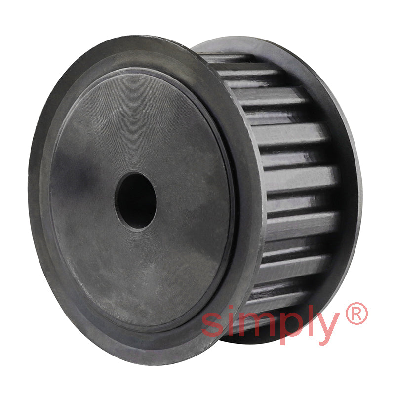 P10-L-100F - 3/8 inch Pitch 10 Tooth Flanged Pilot Bored Steel Timing Pulley for 1 inch Wide Belts