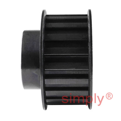 P45-L-075F - 3/8 inch Pitch 45 Tooth Flanged Pilot Bored Steel Timing Pulley for 3/4 inch Wide Belts