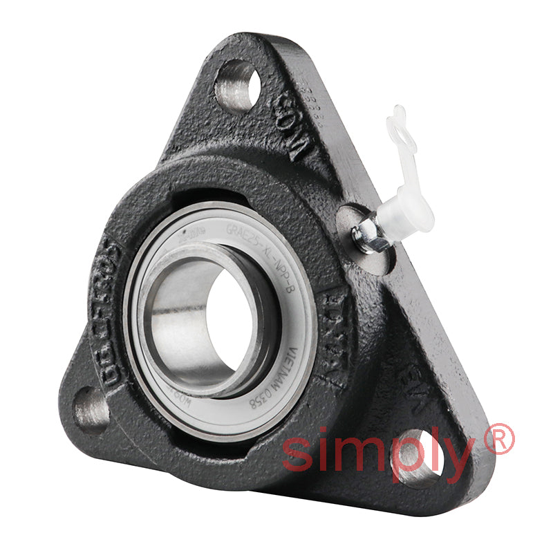 INA PCFTR25XL Three Bolt Cast Iron Triangular Housing Unit with Eccentric Collar Insert 25mm Bore