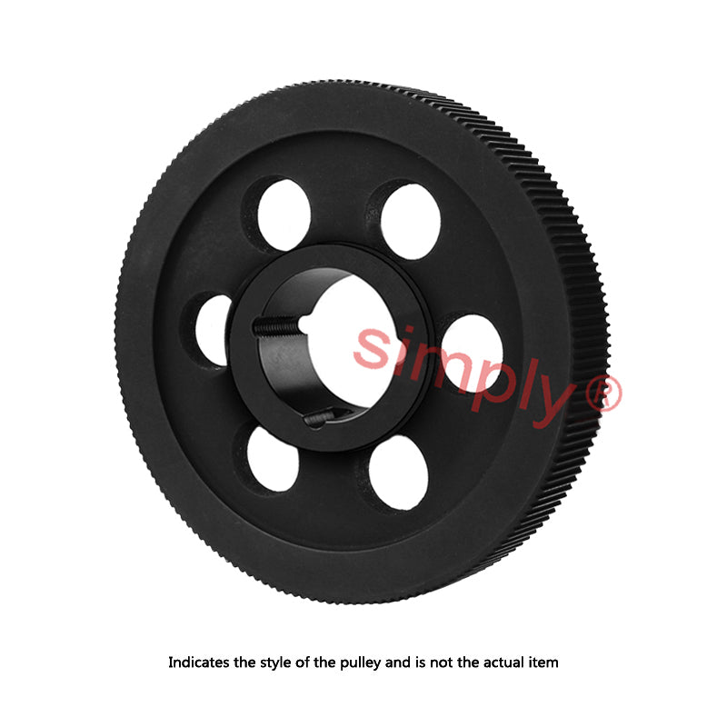 PC14M-140S-68 - 14mm Pitch 140 Tooth Polychain and Synchrochain Cast Iron Taper Bore Timing Belt Pulley for 68mm Wide Belts