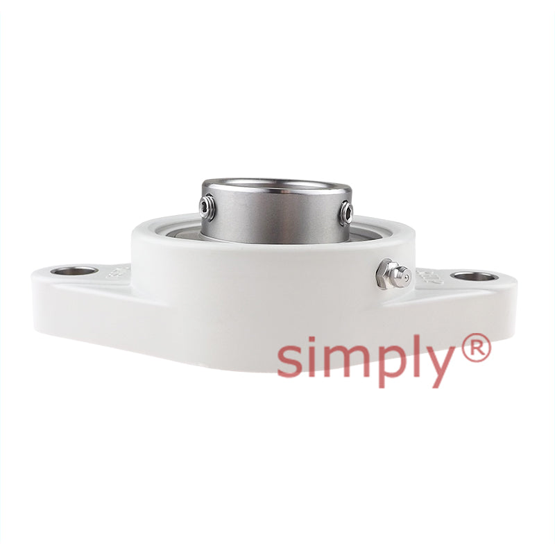 RHP PSFT40CR Thermo Plastic Two Bolt Oval Flange Housing with 40mm Bore Stainless Insert