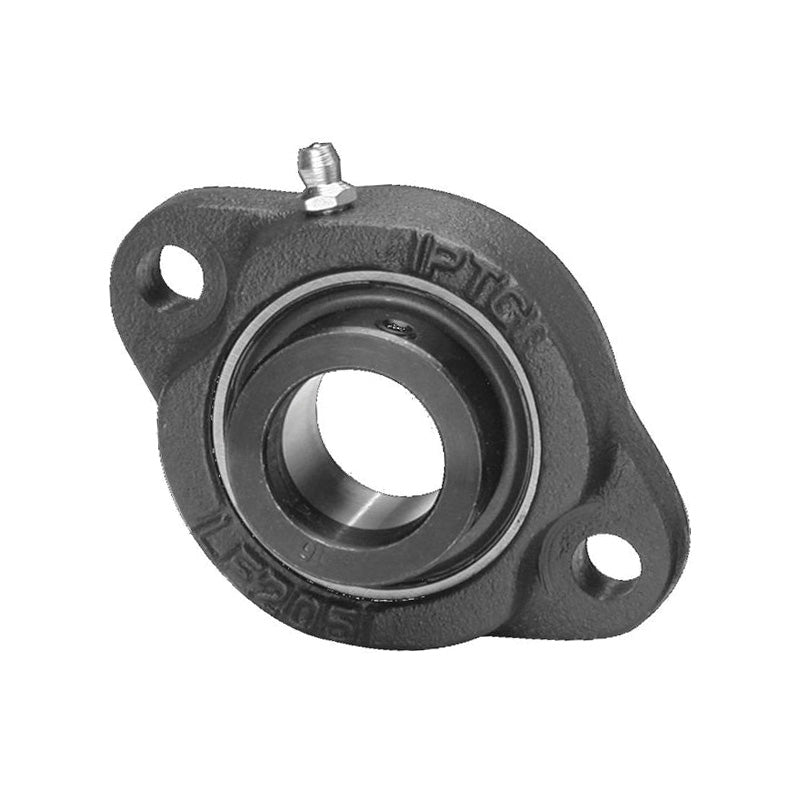SBLF207-22 Imperial Two Bolt Cast Iron Oval Housing with 1-3/8 inch Bore Grub Screw Insert