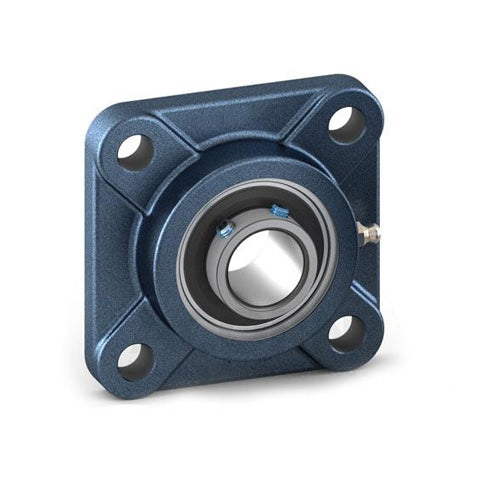 RHP SF45 Four Bolt Square Cast Iron Flange Housing and 45mm Bore Grub Screw Full Width Insert