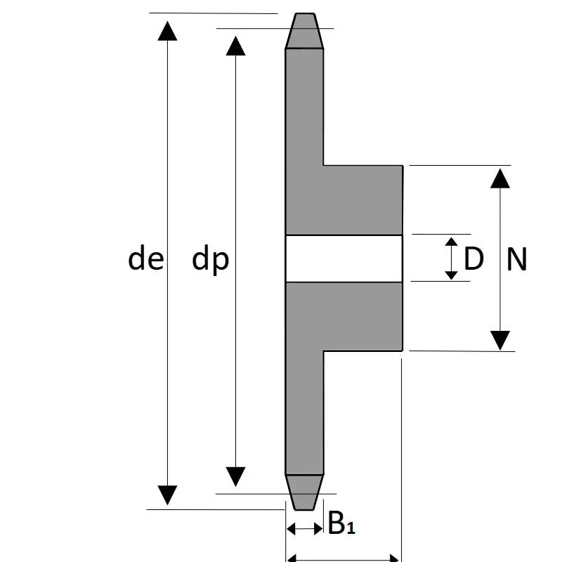 18 Tooth 10B Stainless Steel Simplex Pilot Bore Sprocket for 5/8 inch Pitch Chain