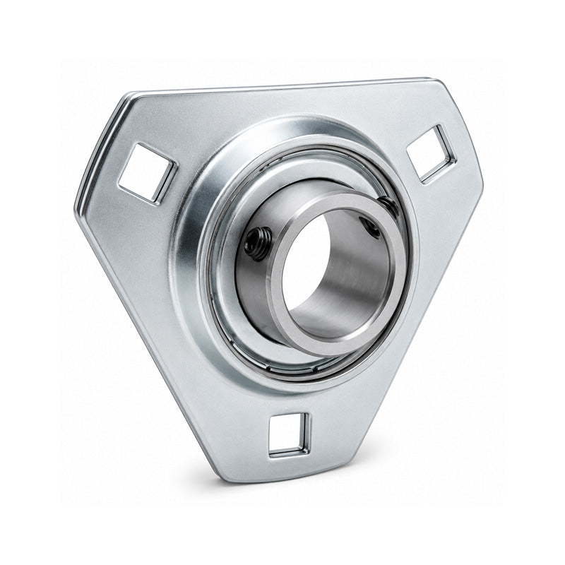 RHP SLFT1-1/4DECL Pressed Steel 3 Bolt Triangle Flange Housing and 1-1/4 inch Bore Insert