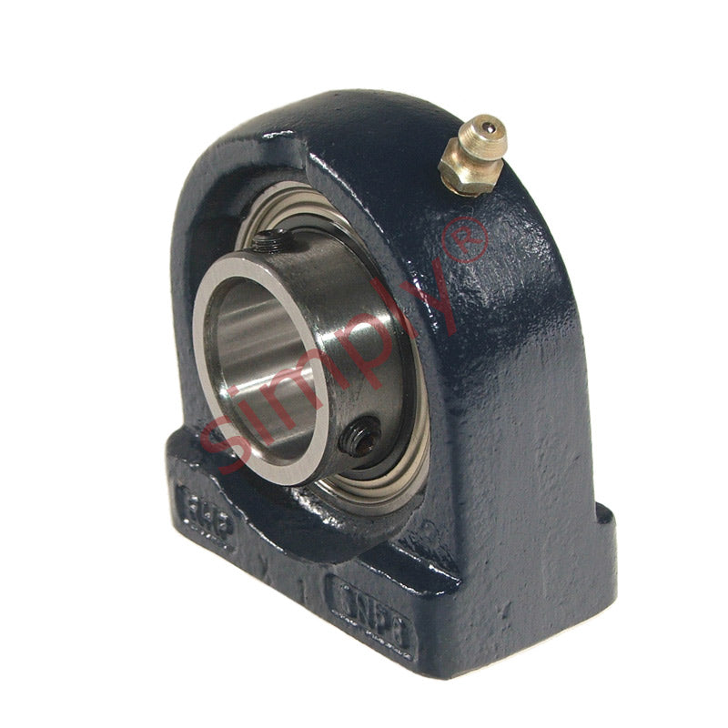 RHP SNP20A Threaded Base Small Footprint Pillow / Plummer Block and 20mm Bore Grub Screw Flat Back Insert