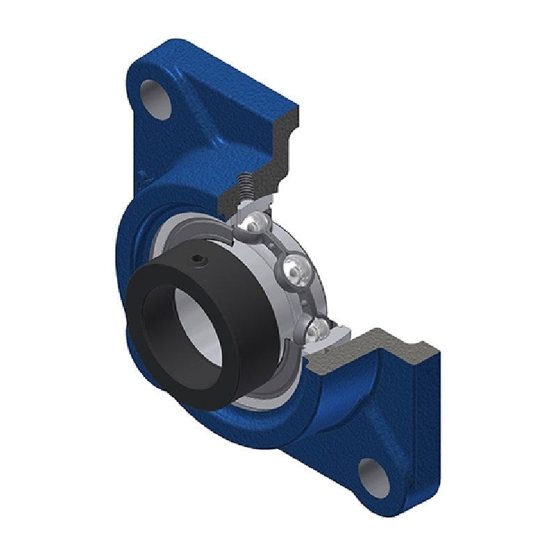 SNR ESF206 Metric Four Bolt Square Cast Iron Flange Housing with Eccentric Collar 30mm Bore - Allow 2-3 Days
