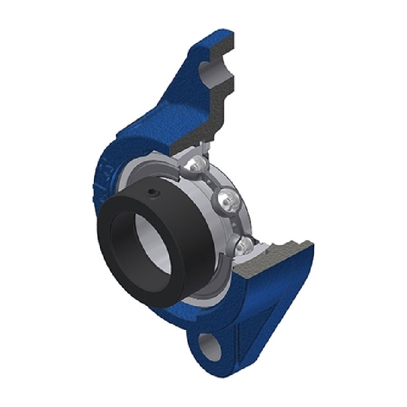 SNR ESFLE205 Metric Two Bolt Cast Iron Oval Housing with 25mm Bore Eccentric Collar Insert - Allow 2-3 Days