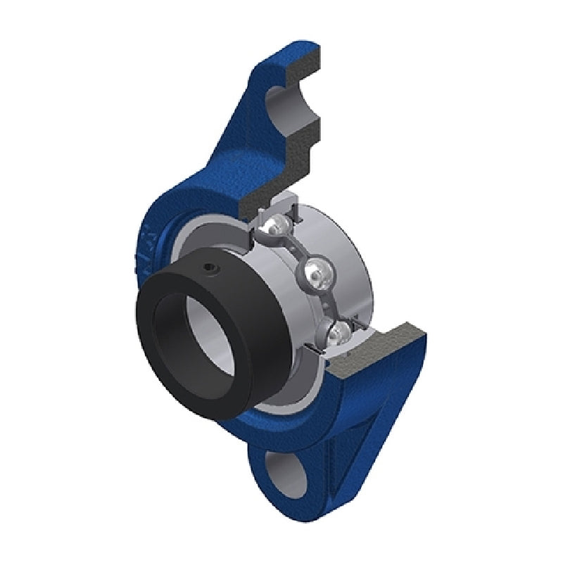 SNR EXFL206 Metric Two Bolt Cast Iron Oval Housing with 30mm Bore Eccentric Collar Insert - Allow 2-3 Days
