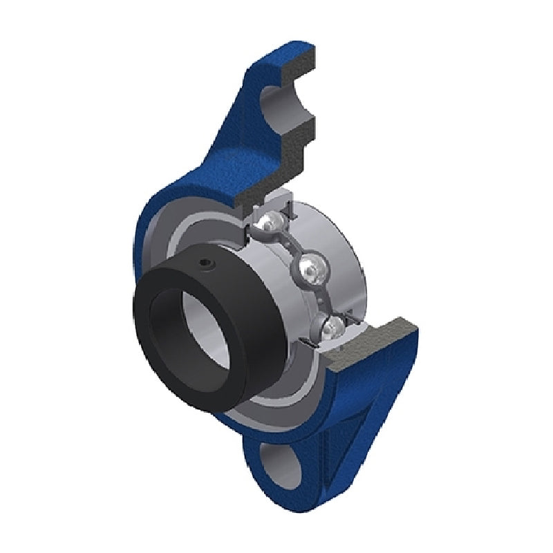 SNR EXFL205N Metric Two Bolt Cast Iron Oval Housing with 25mm Bore Eccentric Collar Insert - Allow 2-3 Days