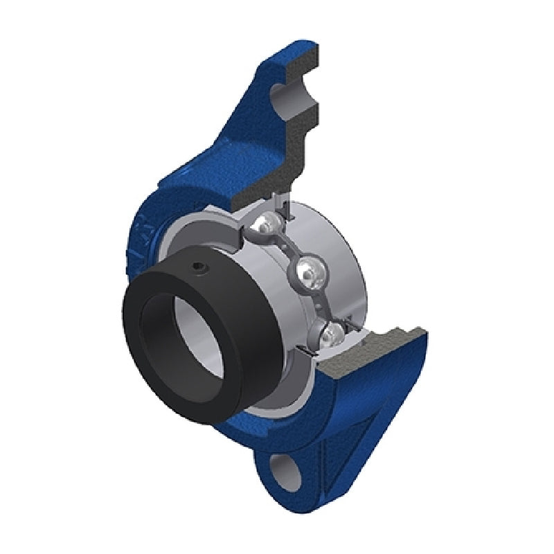 SNR EXFLE208 Metric Two Bolt Cast Iron Oval Housing with 40mm Bore Eccentric Collar Insert - Allow 2-3 Days