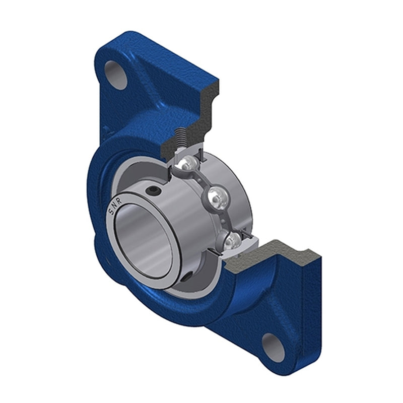 SNR UCF217 Metric Four Bolt Square Cast Iron Flange Housing with 85mm Bore Insert - Allow 2-3 Days