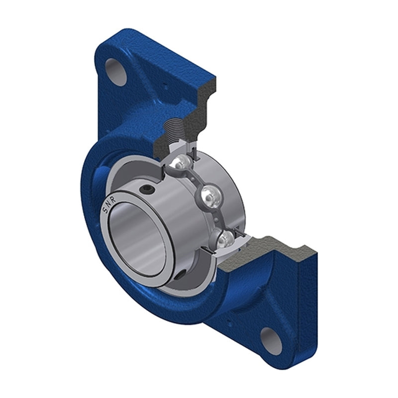 SNR UCFE213-40 Imperial Four Bolt Square Cast Iron Flange Housing with 2-1/2 inch Bore Insert - Allow 2-3 Days