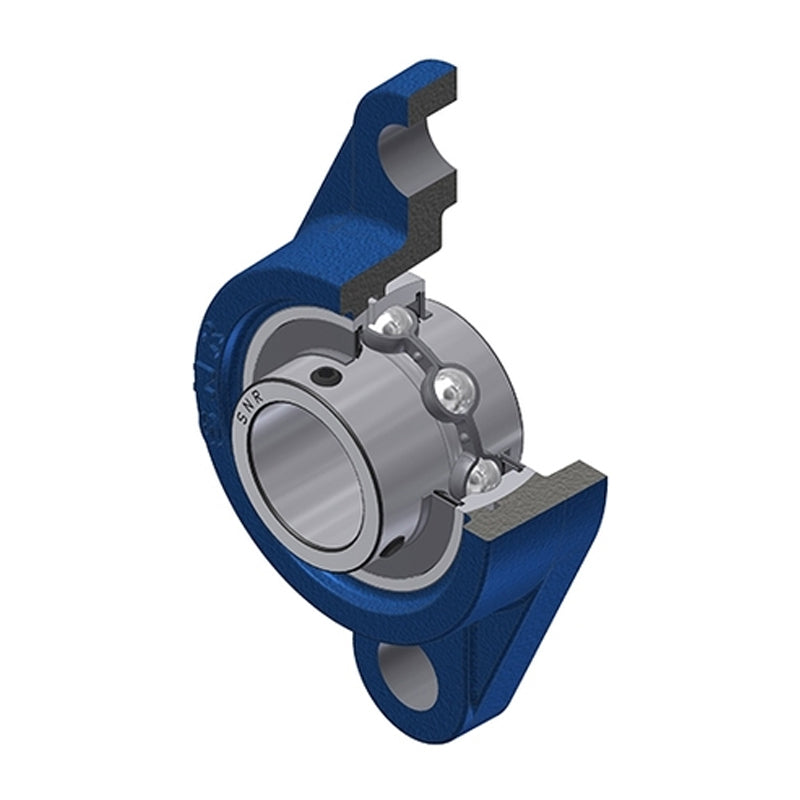 SNR UCFL210N Metric Two Bolt Oval Cast Iron Flange Housing with 50mm Bore Insert - Allow 2-3 Days