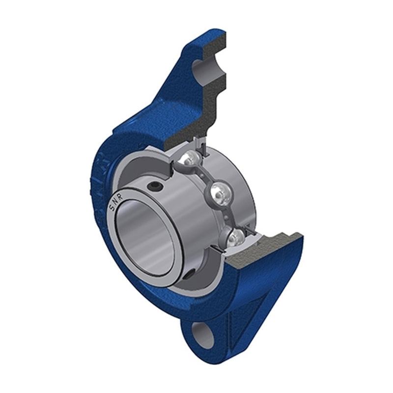 SNR UCFLE207-20 Imperial Two Bolt Oval Cast Iron Flange Housing with 1-1/4 inch Bore Insert - Allow 2-3 Days