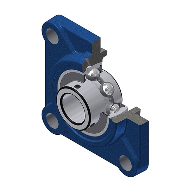 SNR UCFS317 Metric Four Bolt Square Cast Iron Flange Housing with 85mm Bore Insert - Allow 2-3 Days