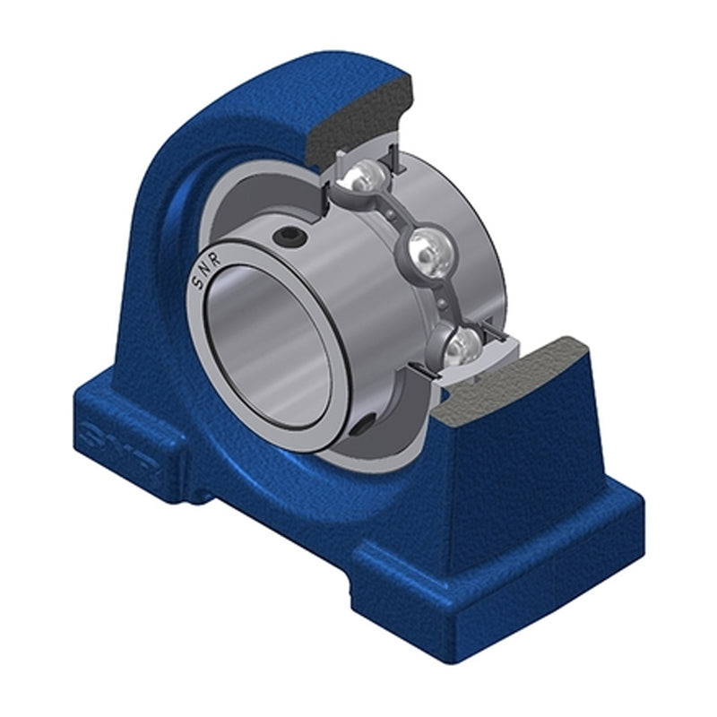 SNR UCPA201 Threaded Base Small Footprint Metric Pillow / Plummer Block Housing Supplied with 12mm Bore Insert - Allow 2-3 Days