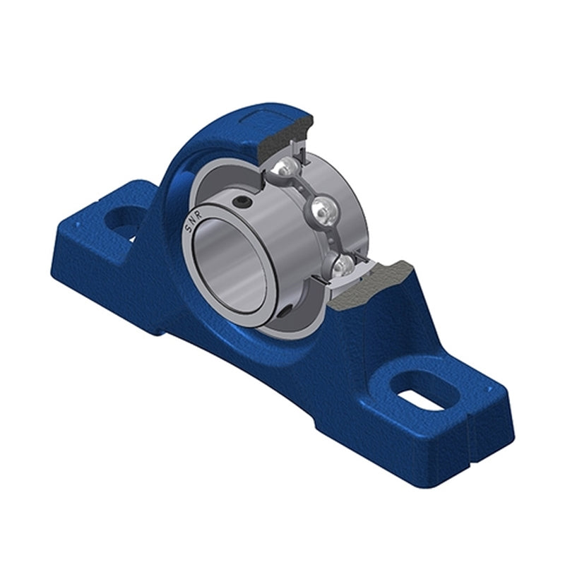 SNR UCPE210 Metric Cast Iron Two Bolt Pillow / Plummer Block Housing with 50mm Bore Insert