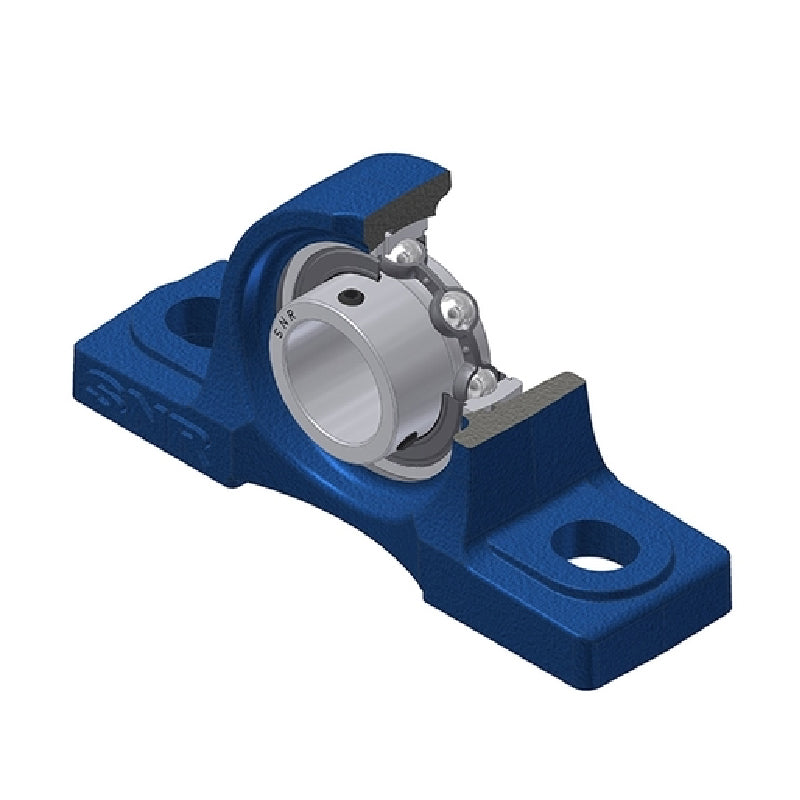SNR USP205 Metric Cast Iron Two Bolt Pillow / Plummer Block Housing with 25mm Bore Insert