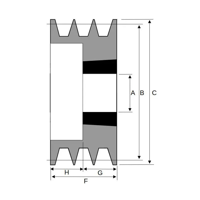 180X3SPA 180mm Pitch Diameter SPA Section Tapered Locking Bush Type Pulley with 3 Grooves (Bush not Incl.)