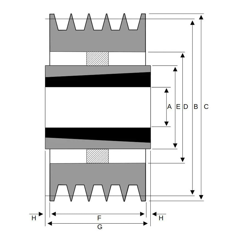 800X5SPA 800mm Pitch Diameter SPA Section Tapered Locking Bush Type Pulley with 5 Grooves (Bush not Incl.)