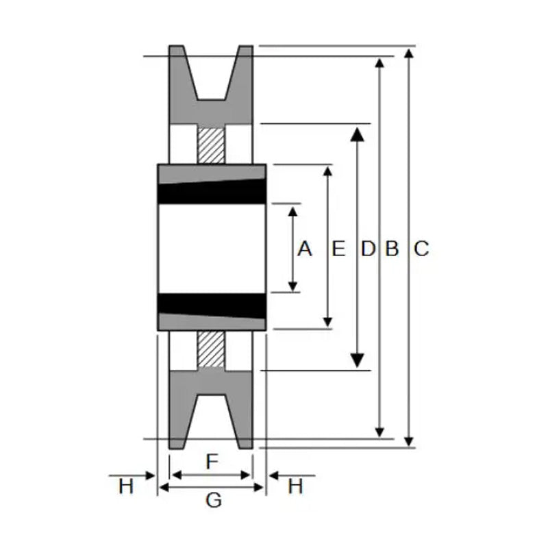280X1SPZ 280mm Pitch Diameter SPZ Section Tapered Locking Bush Type Pulley with 1 Groove (Bush not Incl.)