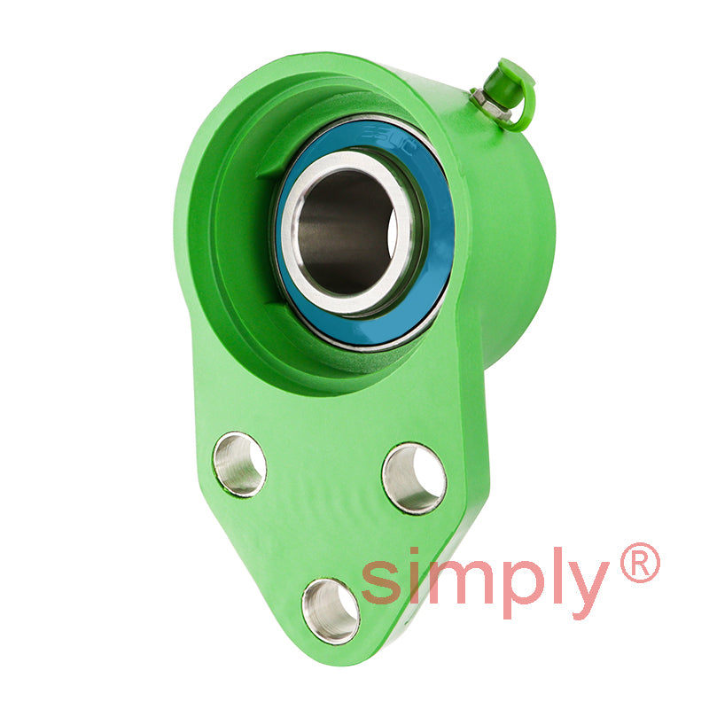 SSBFBLPL204 Metric Thermo Plastic Three Bolt Bracket Flange Housing with 20mm Bore Stainless Insert