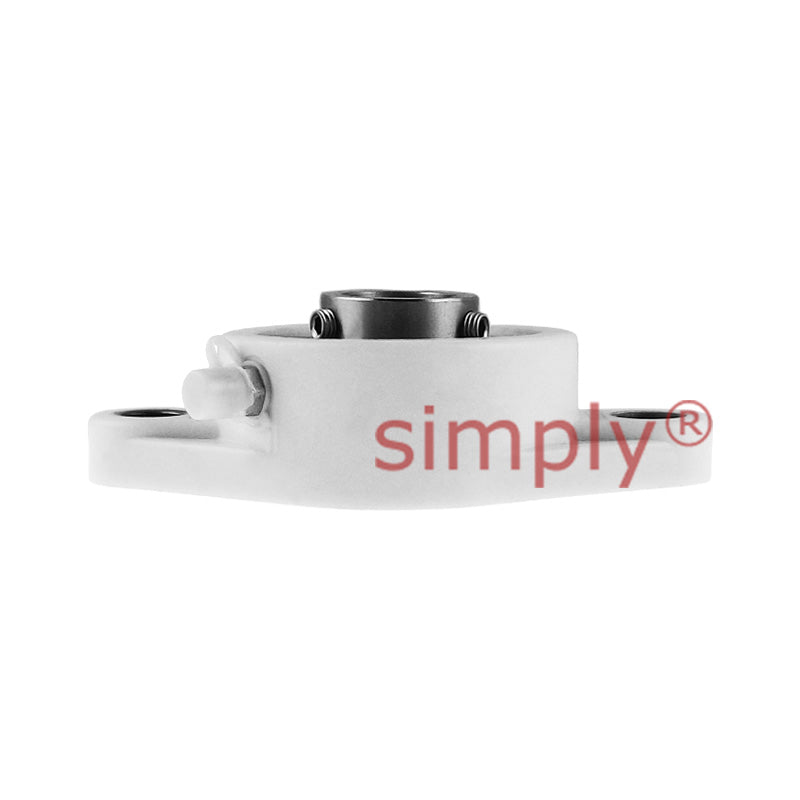 SSBFLPL207 Metric Thermo Plastic Two Bolt Oval Flange Housing with 35mm Bore Stainless Insert