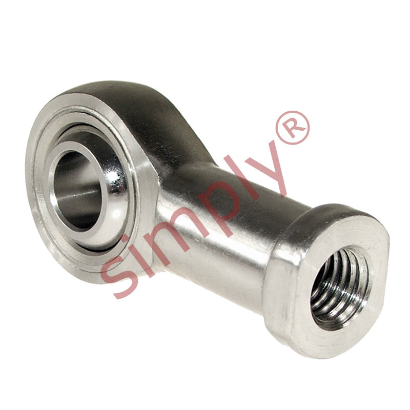 Budget SSPHS6 Right Hand Stainless Steel / PTFE Lined Plain Female Rod End 6mm Bore M6x1 Thread