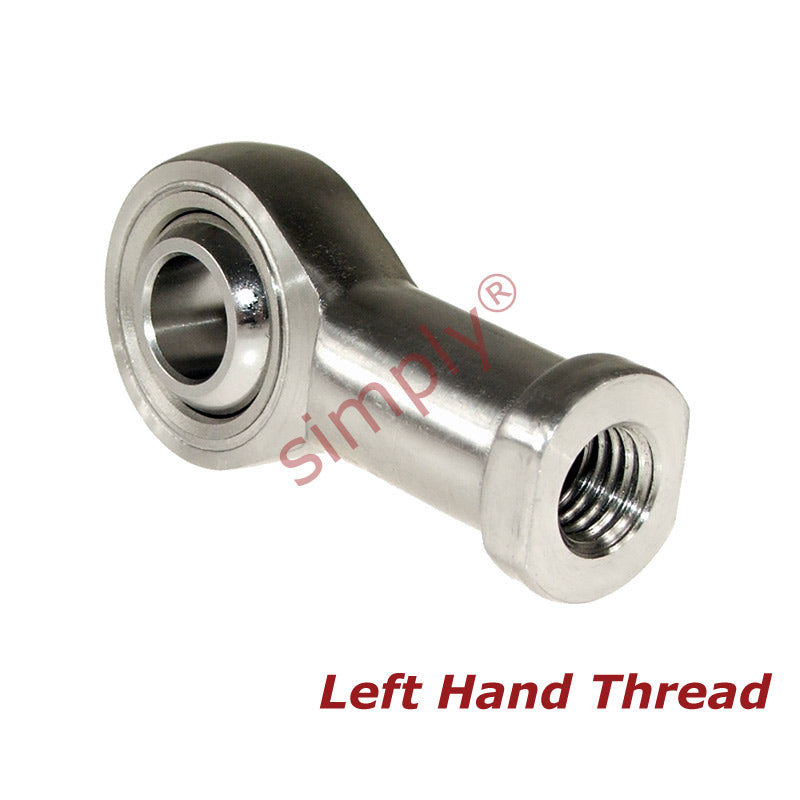 Budget SSPHS15L Left Hand Stainless Steel / PTFE Lined Plain Female Rod End 15mm Bore M14x2 Thread