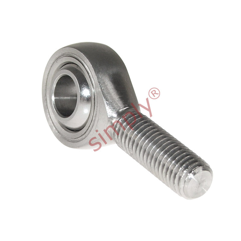 Budget SSPOS17 Right Hand Stainless Steel / PTFE Lined Plain Male Rod End 17mm Bore M16x1.5 Thread