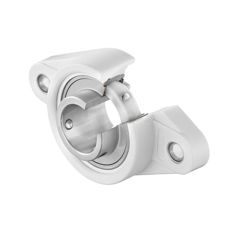 SSLFLPL206 Metric Thermo Plastic Two Bolt Oval Flange Housing with 30mm Bore Stainless Insert