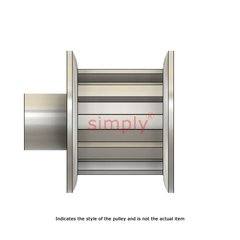 Aluminium Centre Drilled T5 Timing Pulley with Flanges 5mm Pitch 12 Tooth for 10mm Wide Belts