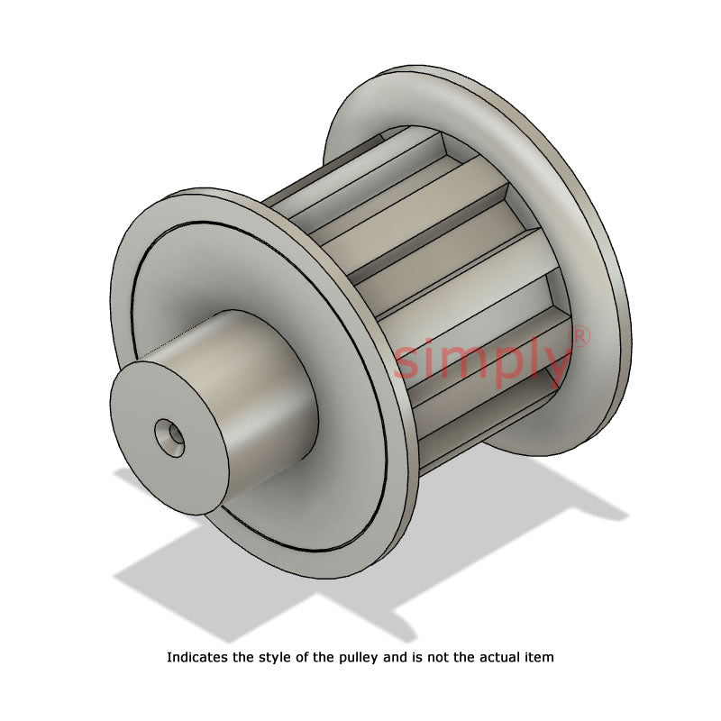 Aluminium Centre Drilled T2.5 Timing Pulley with Flanges 2.5mm Pitch 12 Tooth for 6mm Wide Belts