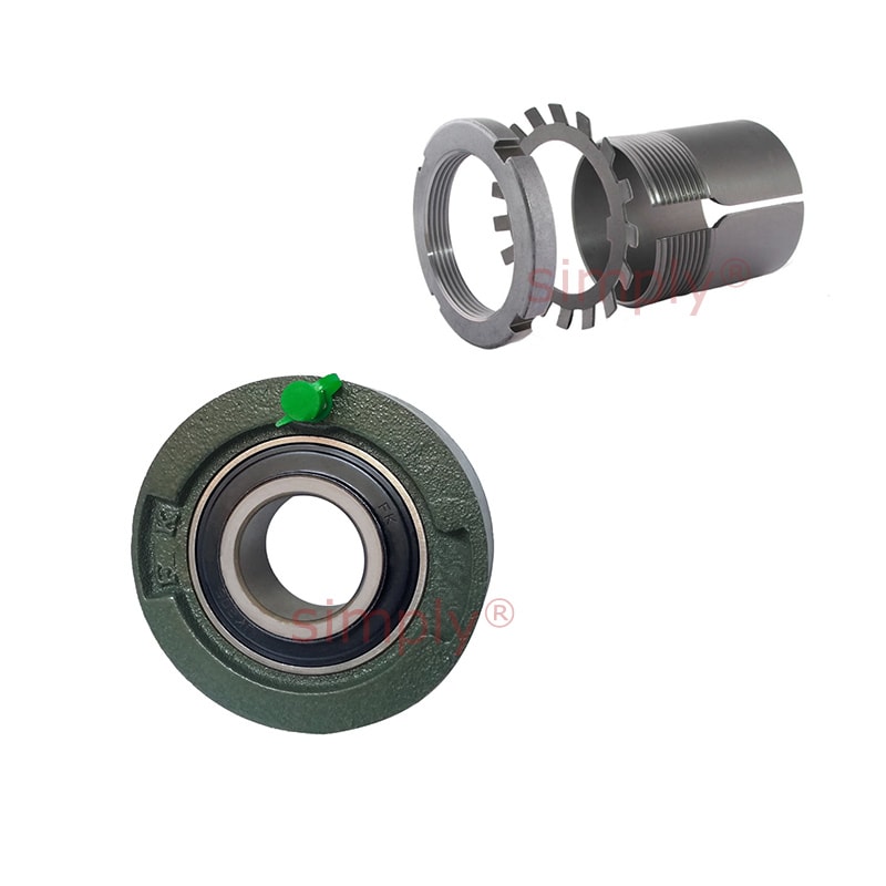 UKC213/H2313 Metric Cast Iron Medium Duty Cartridge Unit with Adaptor Sleeve Mounted and 60mm Bore Insert 140mm Outside Dia