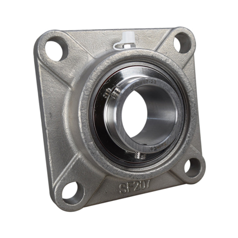 SSUCF209 Metric Four Bolt Square Stainless Steel Flange Housing with 45mm Bore Stainless Insert